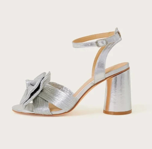 New monsoon silver pleated bow - monsoon,