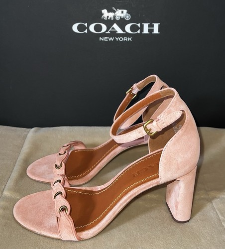 Coach link peony pink suede - pink,