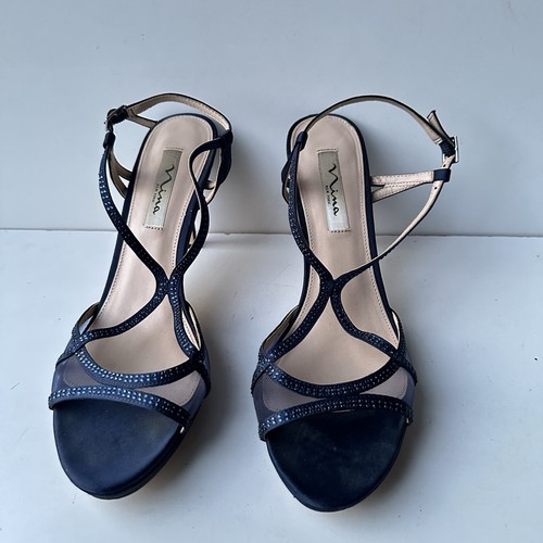 Nina dressy navy blue sandals - dressy,